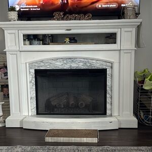 White Marble Electric Fireplace